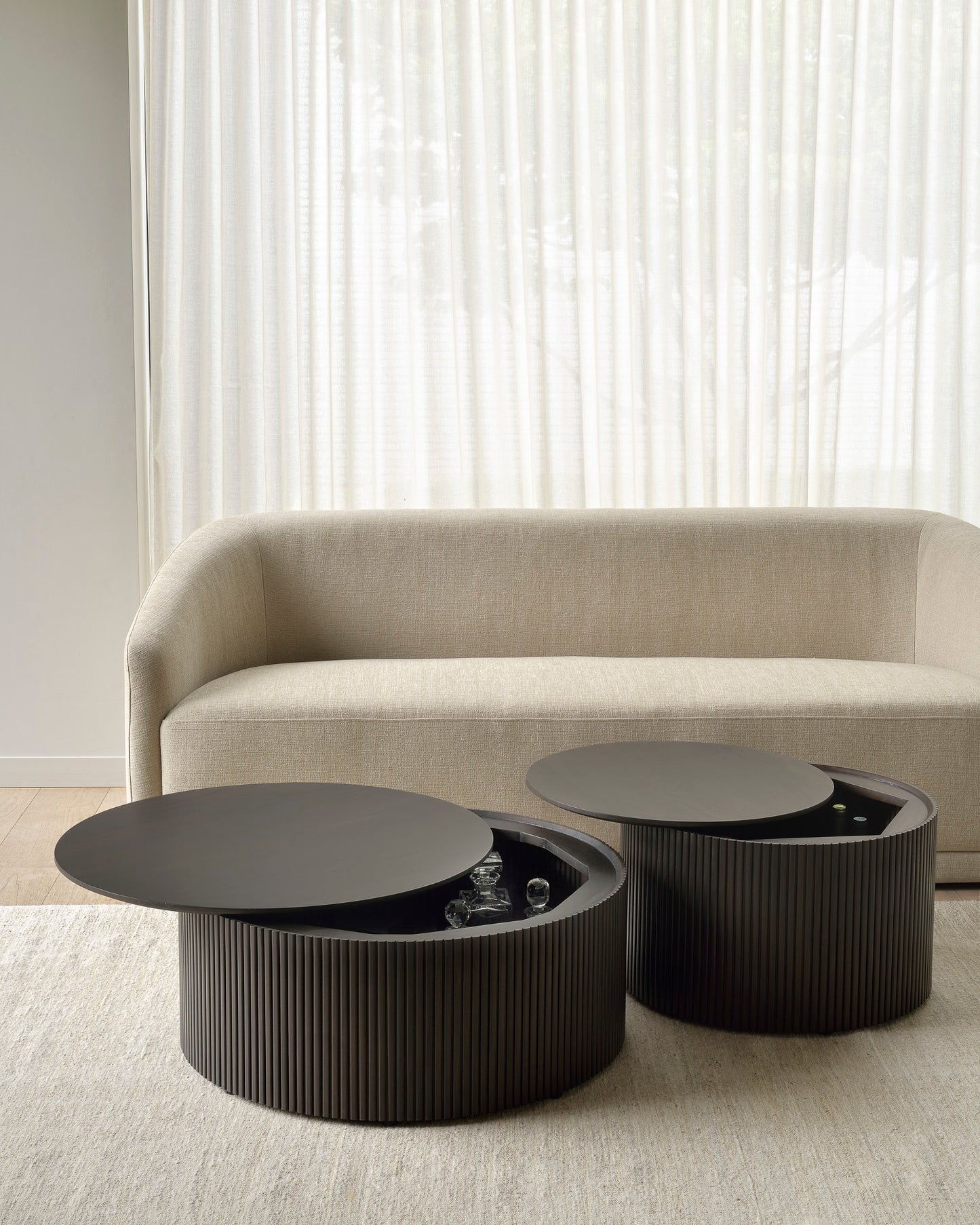 Ethnicraft Roller Max Mahogany Coffee Tables available from Make Your House A Home, Bendigo, Victoria, Australia