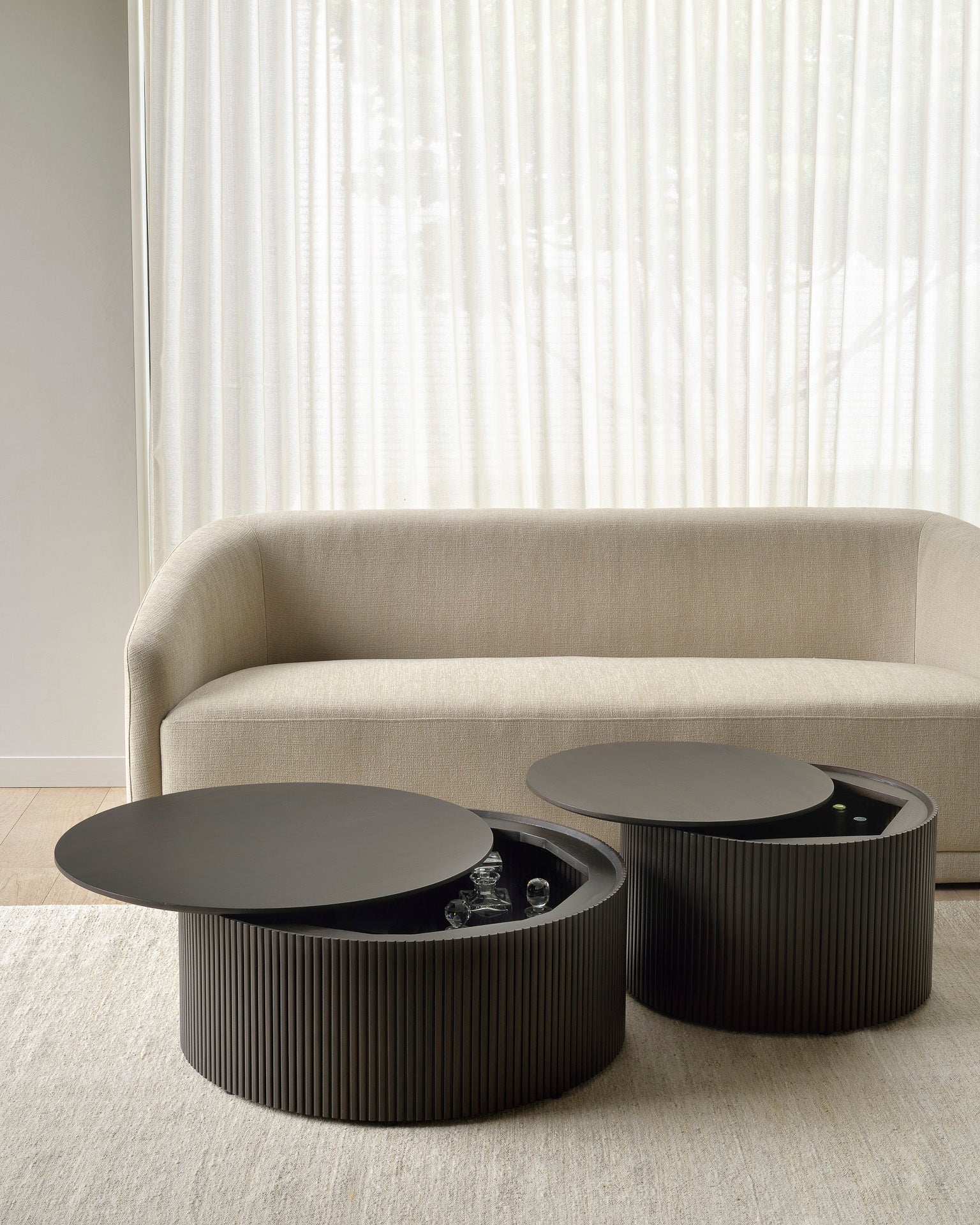 Ethnicraft Roller Max Mahogany Coffee Tables available from Make Your House A Home, Bendigo, Victoria, Australia