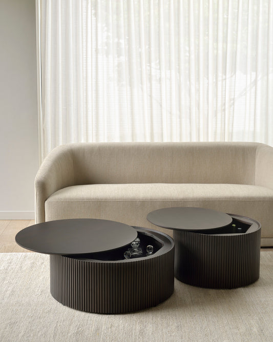 Ethnicraft Roller Max Mahogany Coffee Tables available from Make Your House A Home, Bendigo, Victoria, Australia
