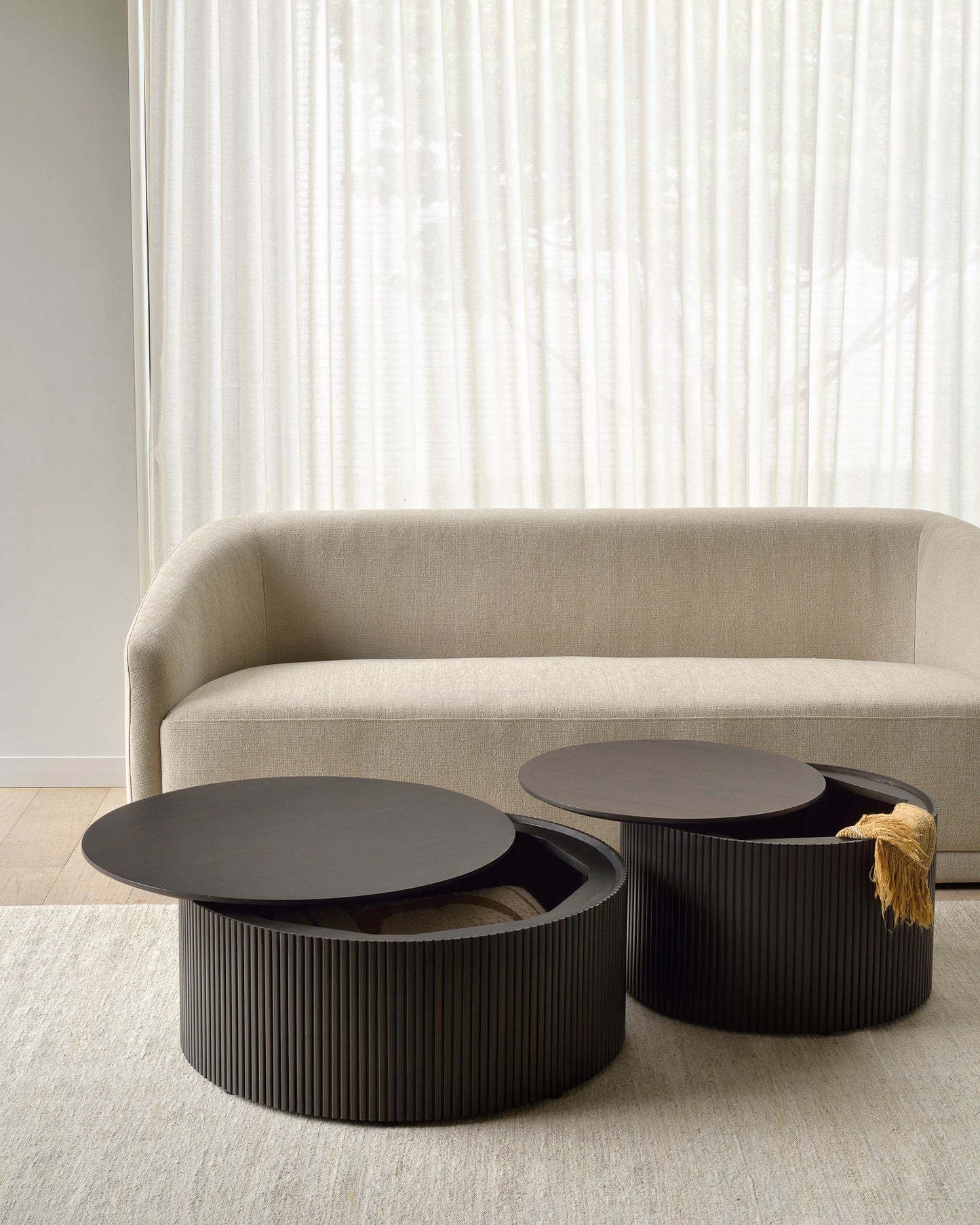 Ethnicraft Roller Max Mahogany Coffee Tables available from Make Your House A Home, Bendigo, Victoria, Australia