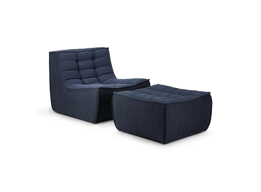 N701 Ethnicraft Slouch Sofa in Navy Blue fabric available from Make Your House A Home, Bendigo, Victoria, Australia