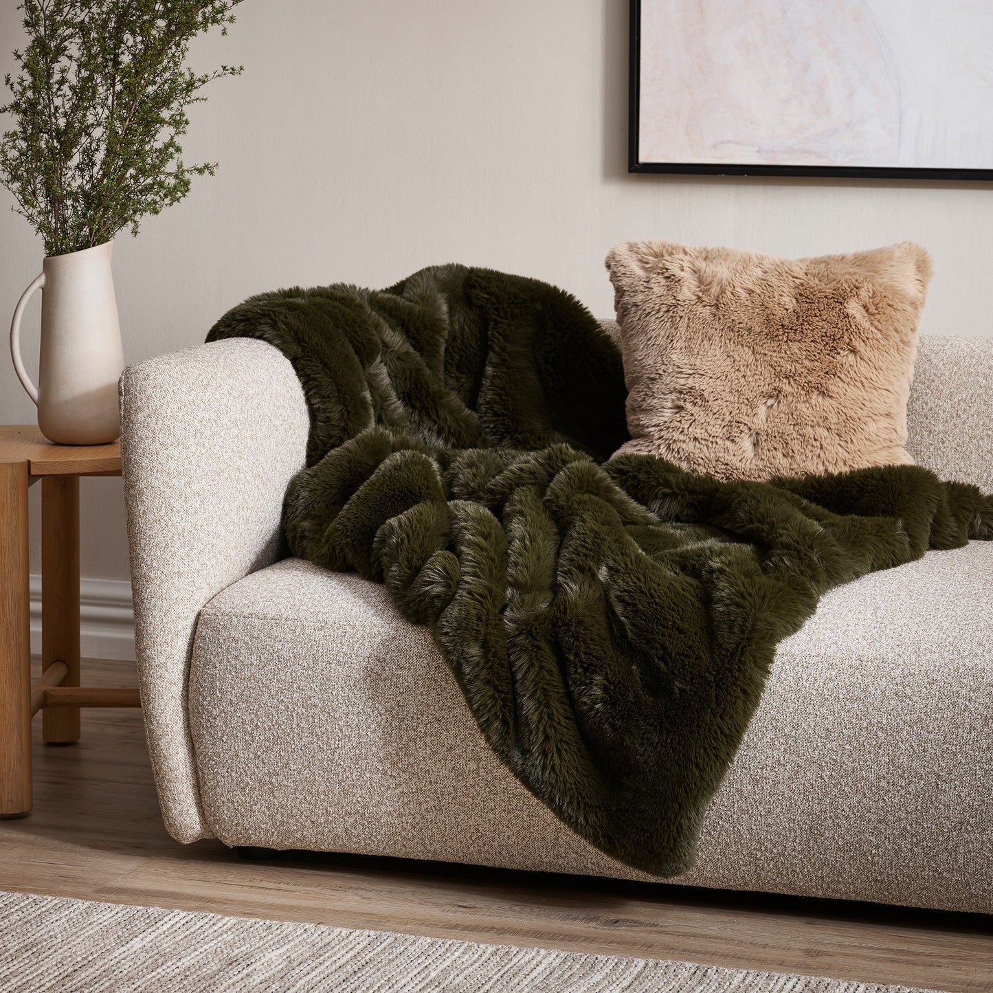 Baya Pele Faux Fur Seaweed Throw Rug Blanket is available from Make Your House A Home Premium Stockist. Furniture Store Bendigo, Victoria. Australia Wide Delivery. Furtex.