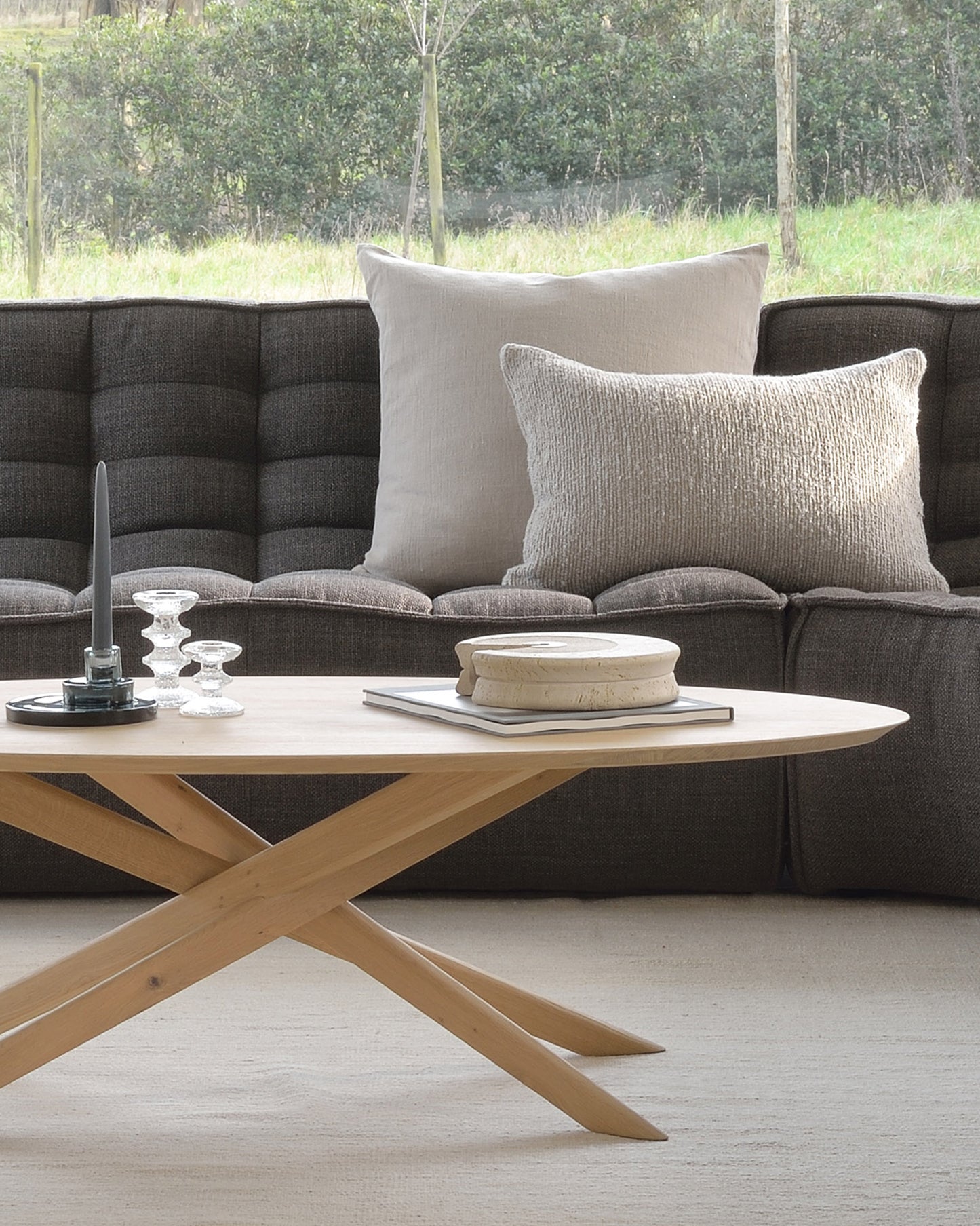 Ethnicraft Oak Mikado Oval Coffee Table available from Make Your House A Home, Bendigo, Victoria, Australia