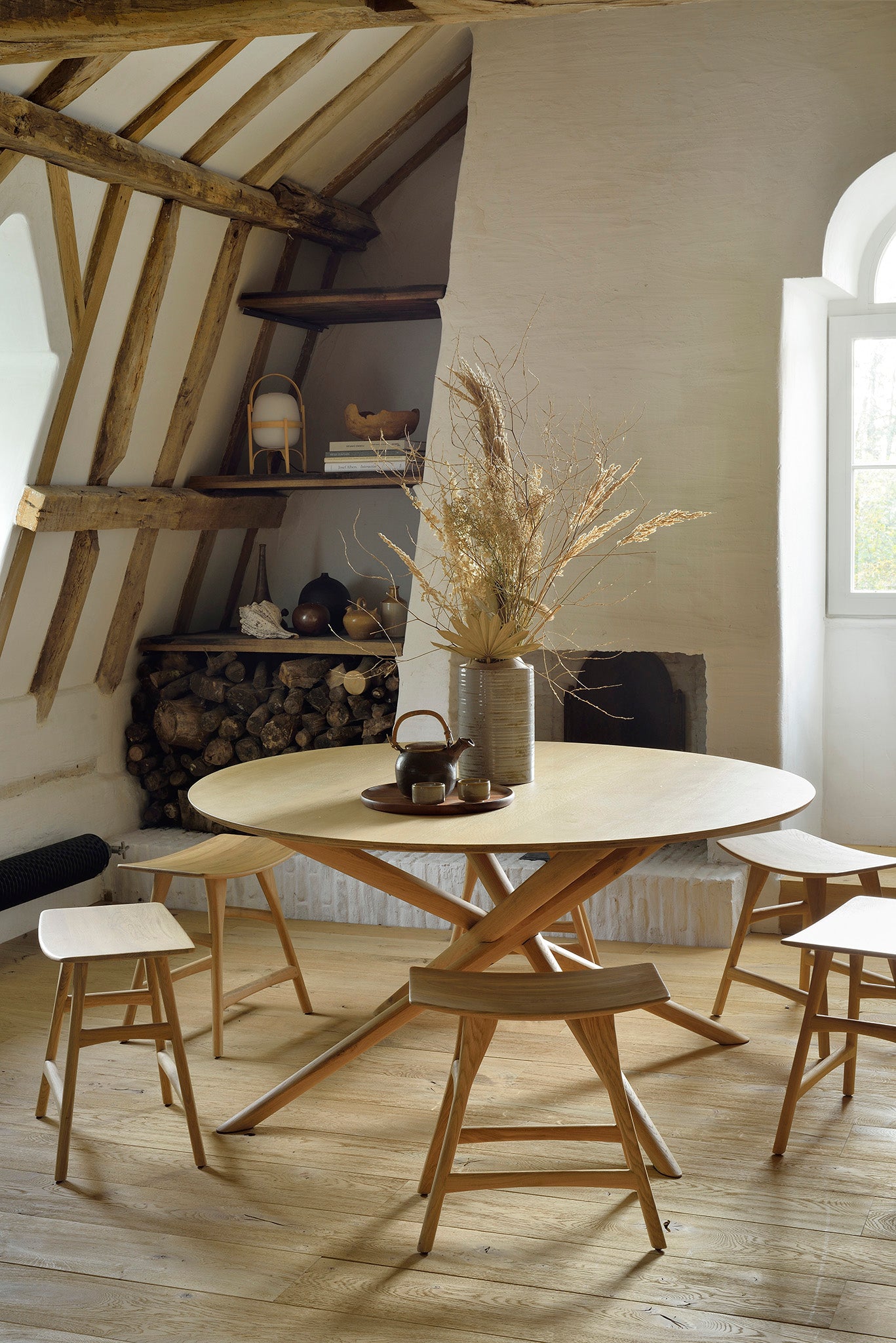 Ethnicraft Oak Osso Low Stool available from Make Your House A Home, Bendigo, Victoria, Australia