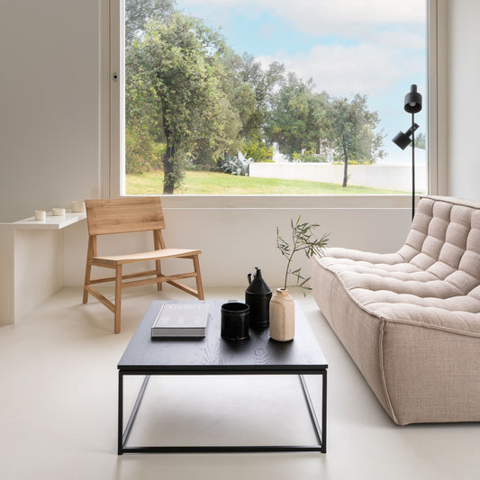 Ethnicraft Oak Thin Black Coffee Table available from Make Your House A Home, Bendigo, Victoria, Australia