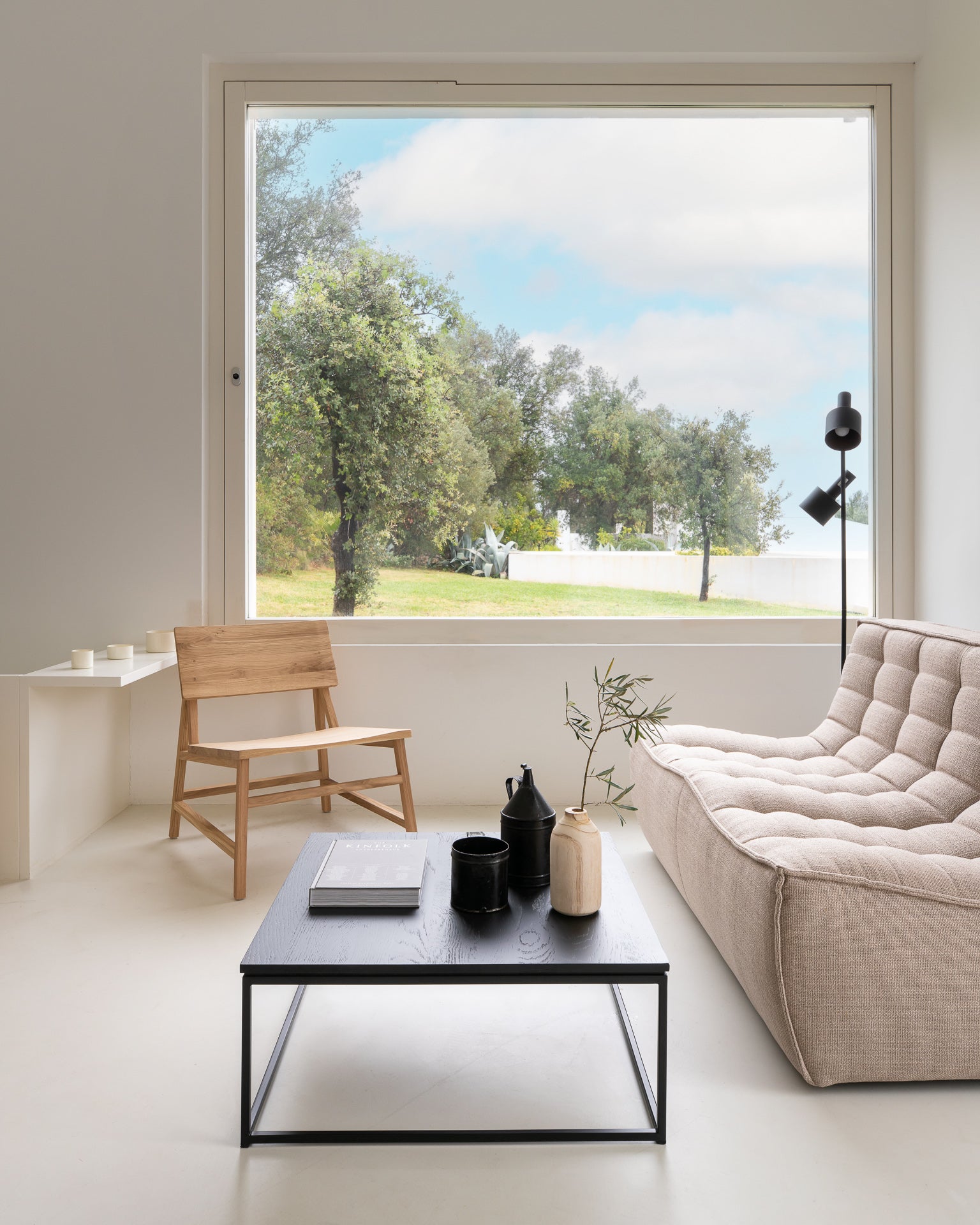 Ethnicraft Oak Thin Black Coffee Table available from Make Your House A Home, Bendigo, Victoria, Australia