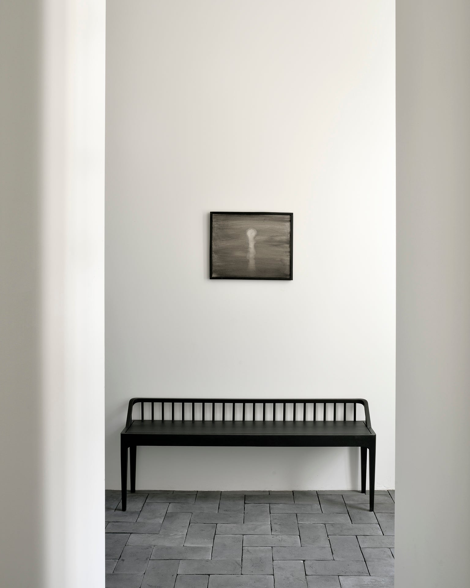 Ethnicraft Spindle Bench Seat in Black Oak is available from Make Your House A Home, Bendigo, Victoria, Australia