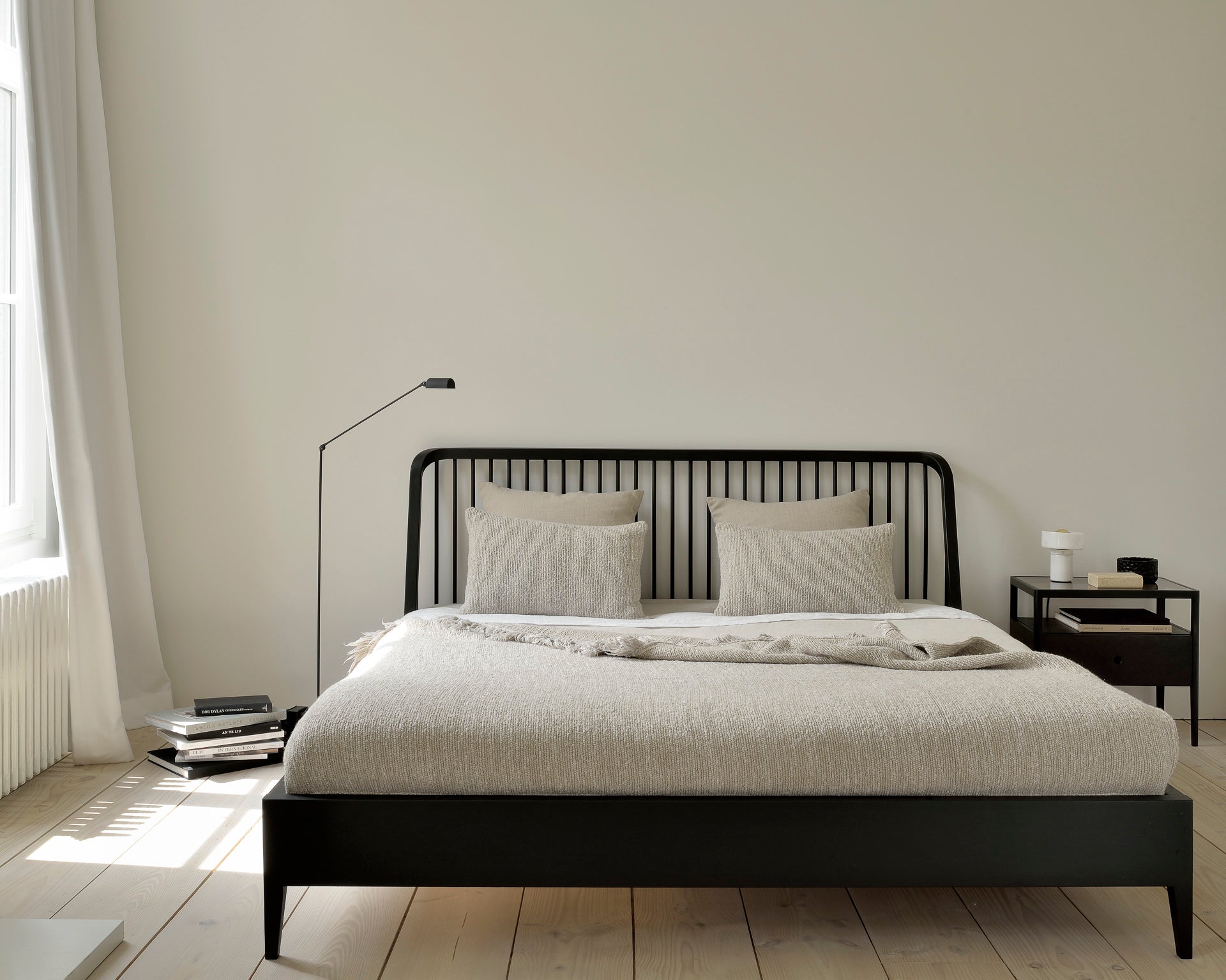Ethnicraft Oak Black Spindle Bed is available from Make Your House A Home, Bendigo, Victoria, Australia