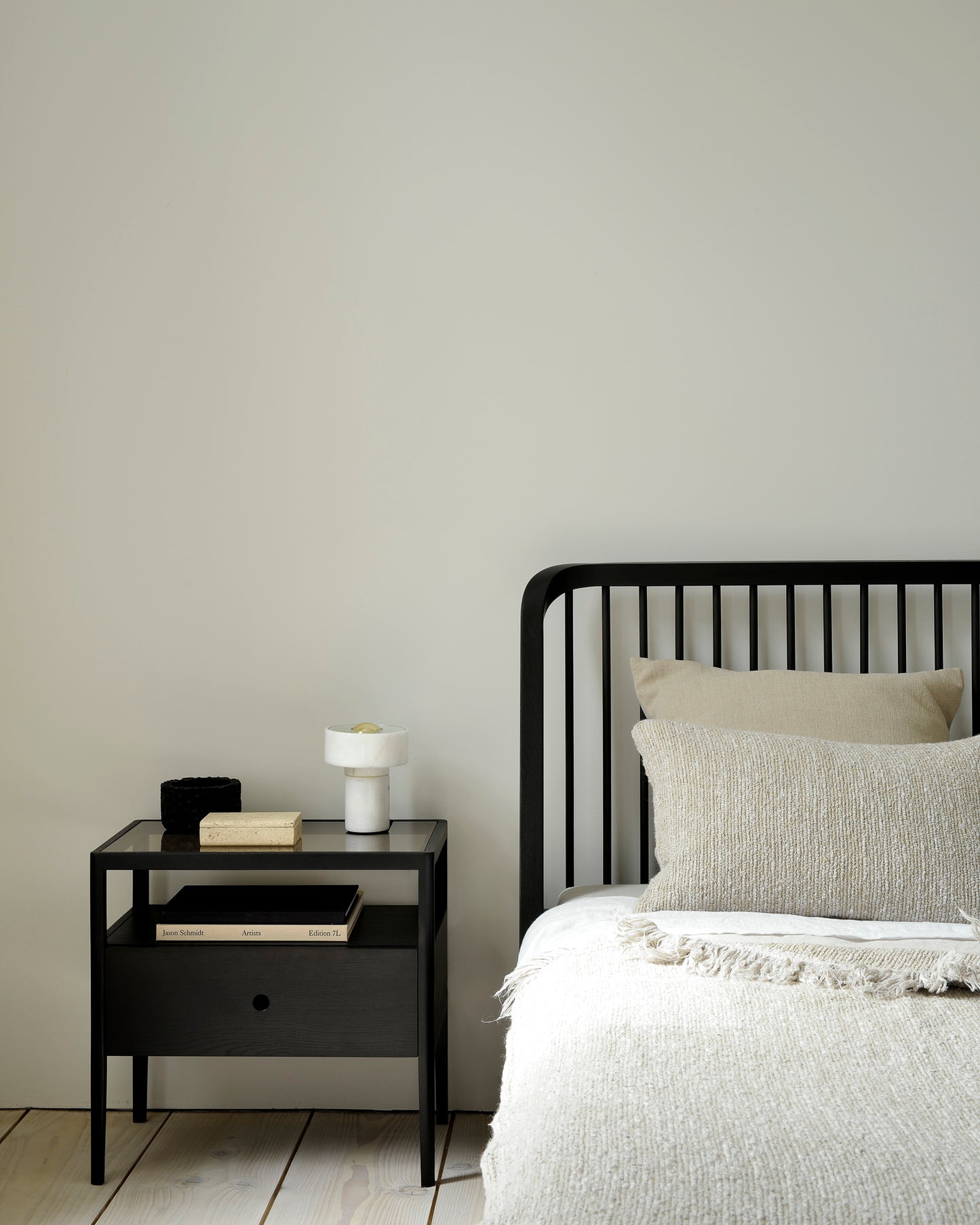 Ethnicraft Oak Black Spindle Bed is available from Make Your House A Home, Bendigo, Victoria, Australia