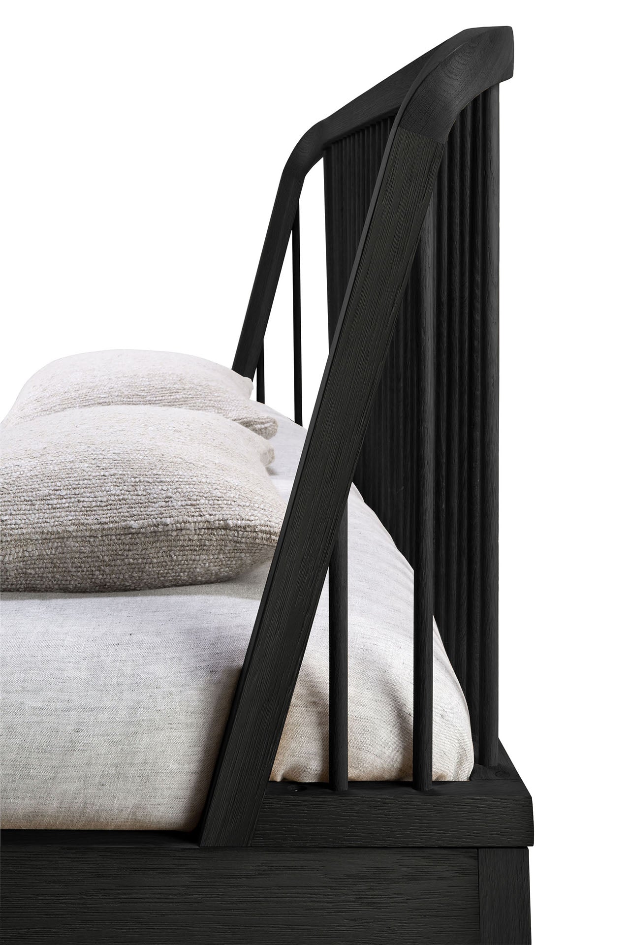 Ethnicraft Oak Black Spindle Bed is available from Make Your House A Home, Bendigo, Victoria, Australia