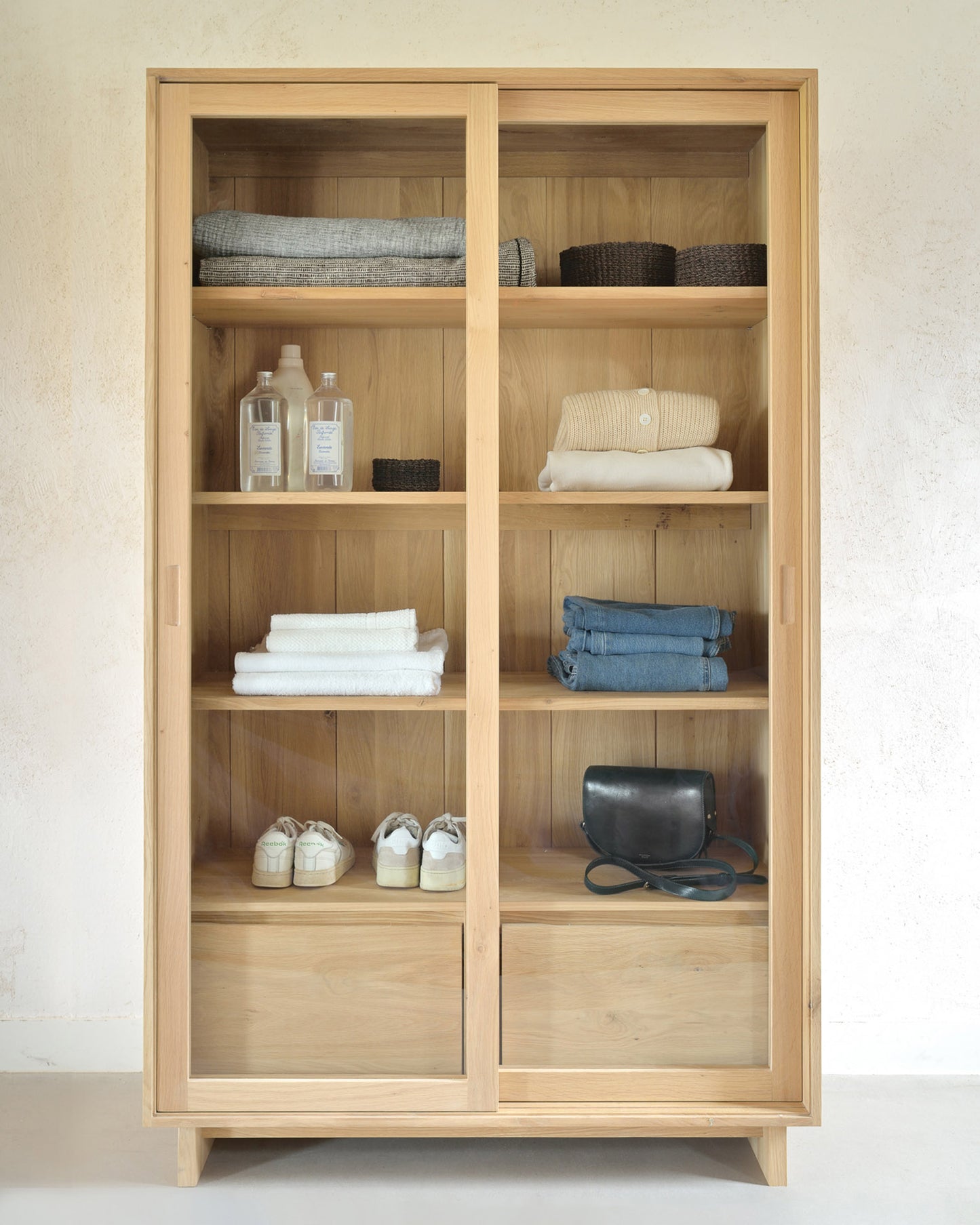 Ethnicraft Oak Wave Storage Display Cabinet available from Make Your House A Home, Bendigo, Victoria, Australia