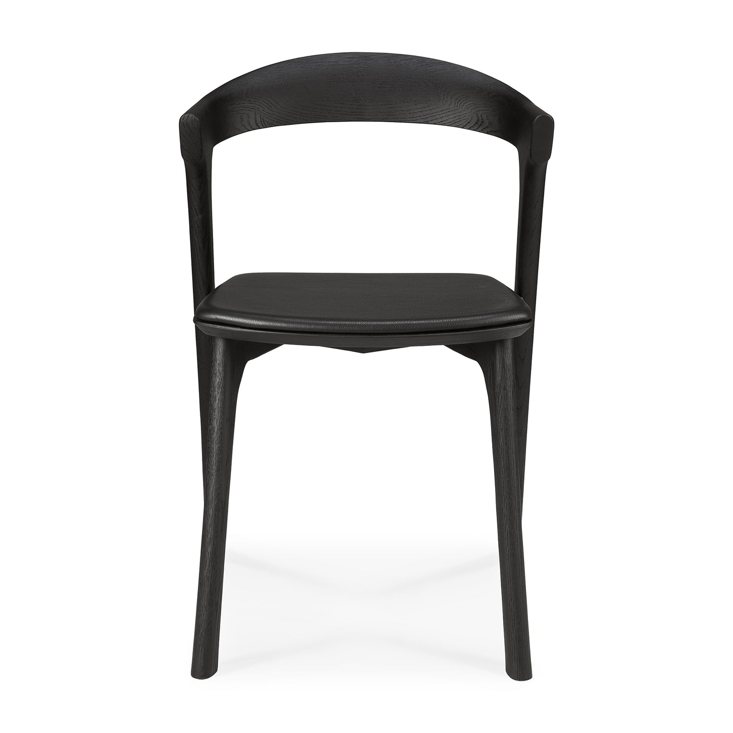 Ethnicraft Oak Bok Black Leather Dining Chair is available from Make Your House A Home, Bendigo, Victoria, Australia