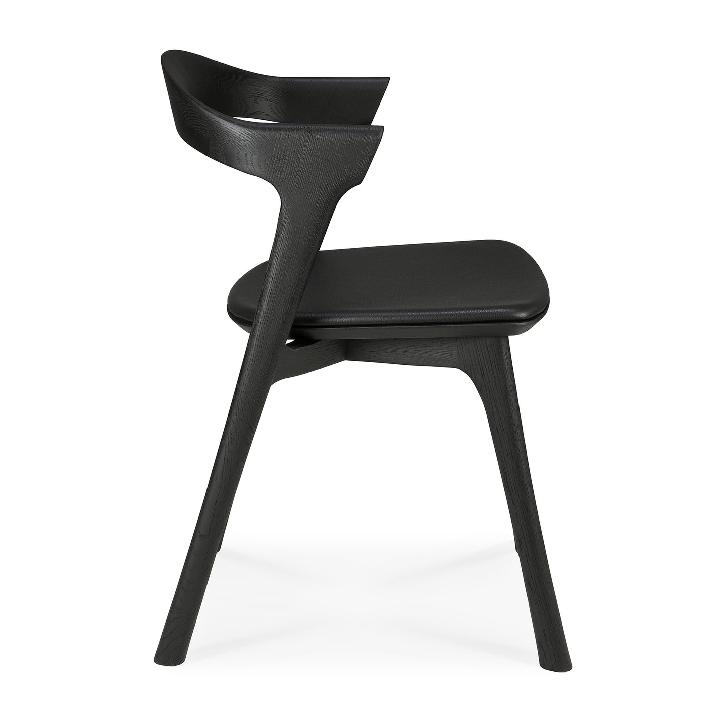 Ethnicraft Oak Bok Black Leather Dining Chair is available from Make Your House A Home, Bendigo, Victoria, Australia