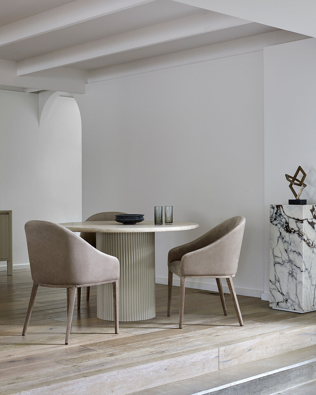Benjamin Ripple Marble Dining Table by GlobeWest from Make Your House A Home Premium Stockist. Furniture Store Bendigo. 20% off Globe West. Australia Wide Delivery.