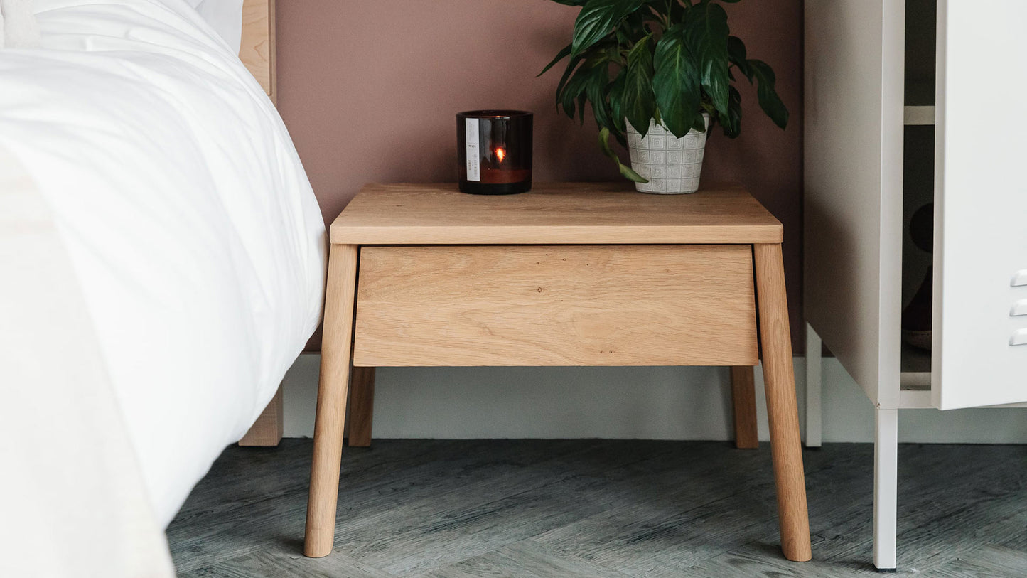 Ethnicraft Oak Air Bedside Table is available from Make Your House A Home, Bendigo, Victoria, Australia