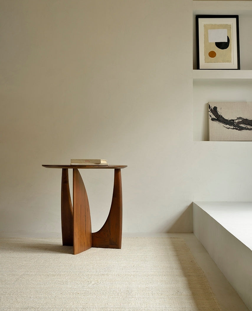 Oak Geometric Side Table
