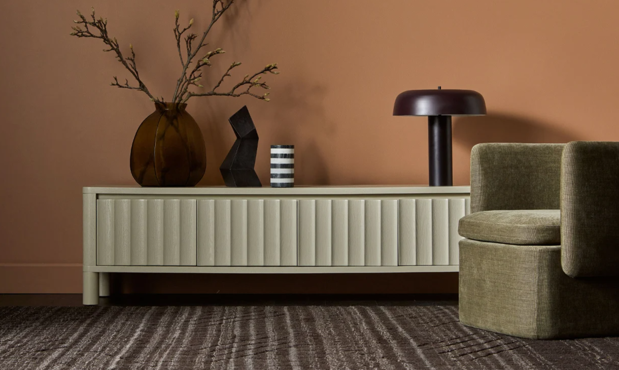 Oliver Fluted Entertainment Unit by GlobeWest from Make Your House A Home Premium Stockist. Furniture Store Bendigo. 20% off Globe West Sale. Australia Wide Delivery.