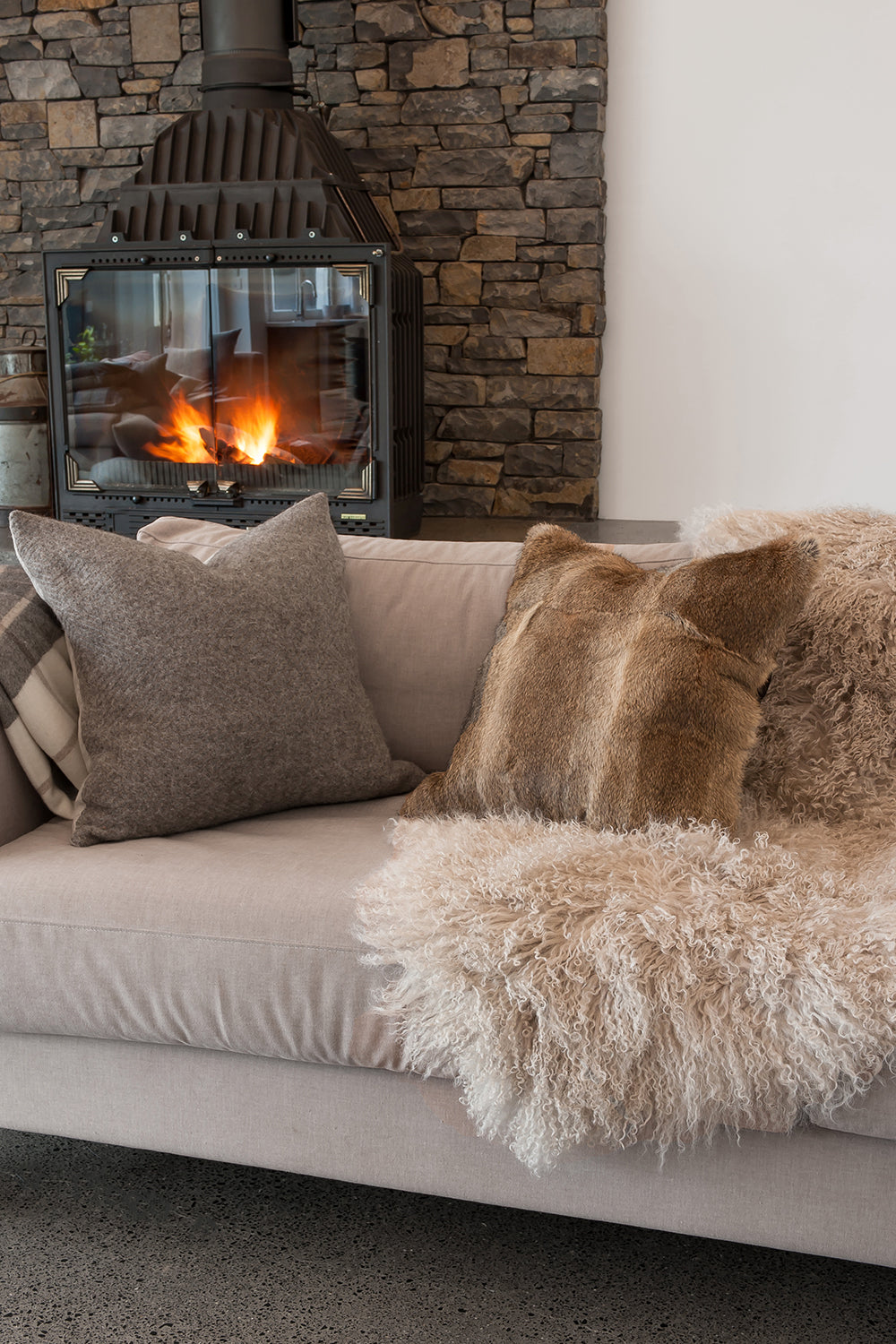 Rabbit Fur Cushion Natural Straw by Collezione Natura are available from Make Your House A Home Stockist. Furniture Store Bendigo, Victoria. Australia Wide Delivery. Furtex Heirloom Baya.