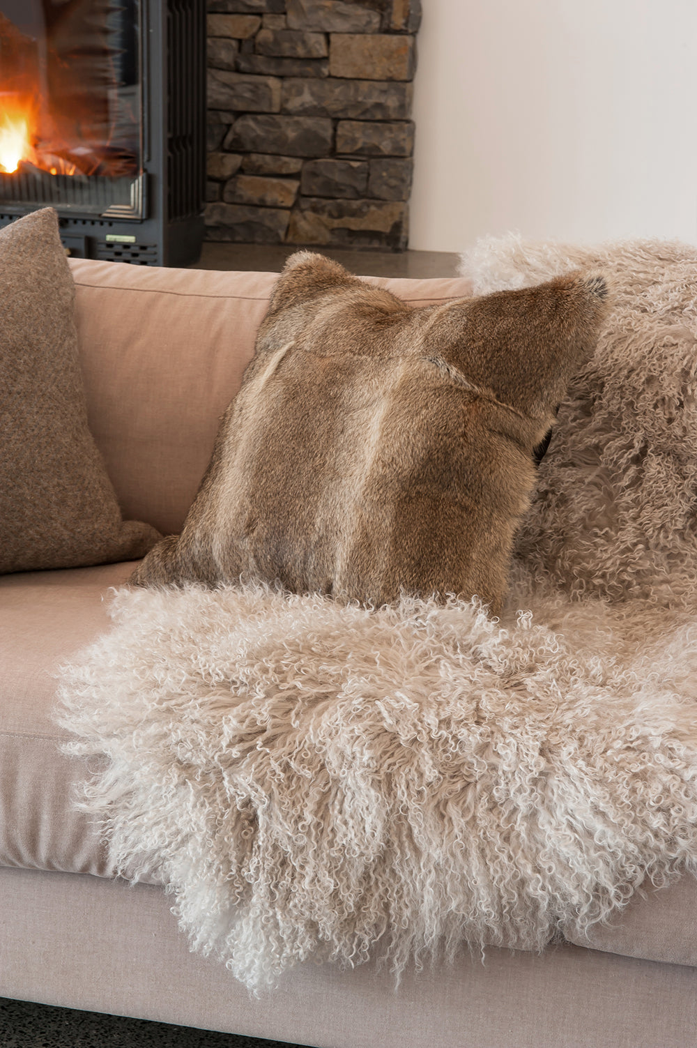 Rabbit Fur Cushion Natural Straw by Collezione Natura are available from Make Your House A Home Stockist. Furniture Store Bendigo, Victoria. Australia Wide Delivery. Furtex Heirloom Baya.