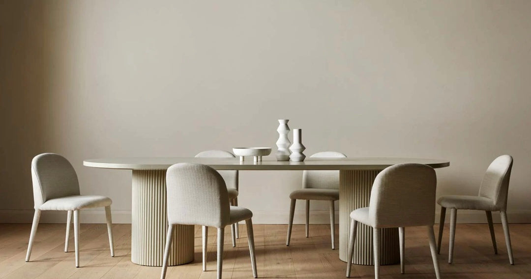 Benjamin Ripple Oval Dining Table by GlobeWest from Make Your House A Home Premium Stockist. Furniture Store Bendigo. 20% off Globe West. Australia Wide Delivery.