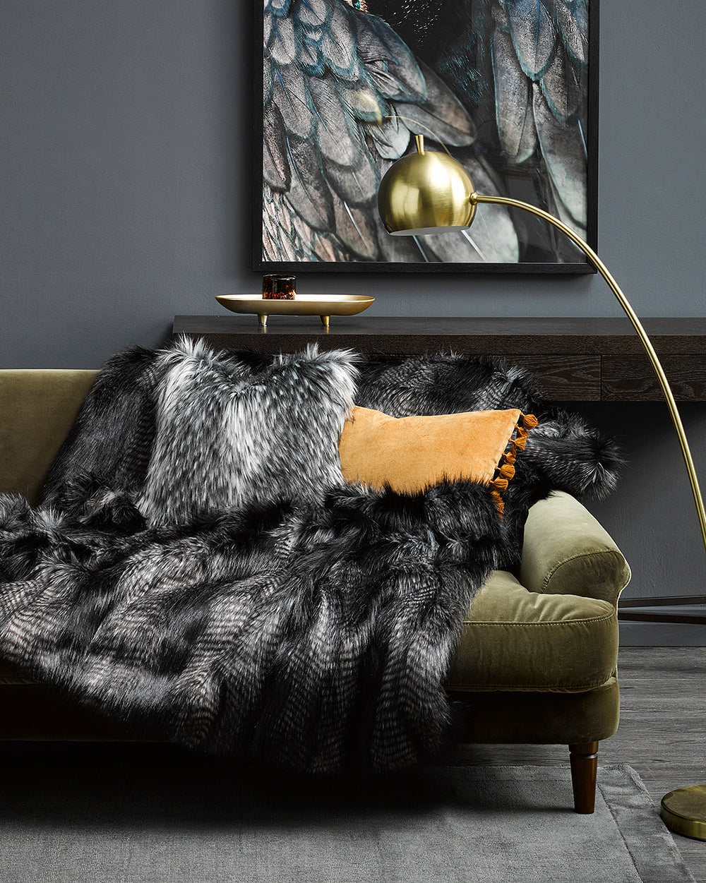 Heirloom Alaskan Wolf Cushions in Faux Fur are available from Make Your House A Home Premium Stockist. Furniture Store Bendigo, Victoria. Australia Wide Delivery. Furtex Baya.