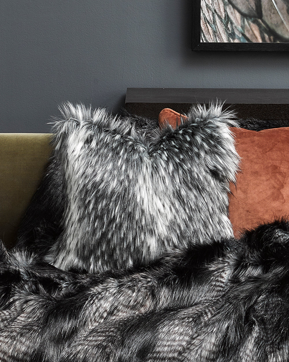 Heirloom Alaskan Wolf Cushions in Faux Fur are available from Make Your House A Home Premium Stockist. Furniture Store Bendigo, Victoria. Australia Wide Delivery. Furtex Baya.