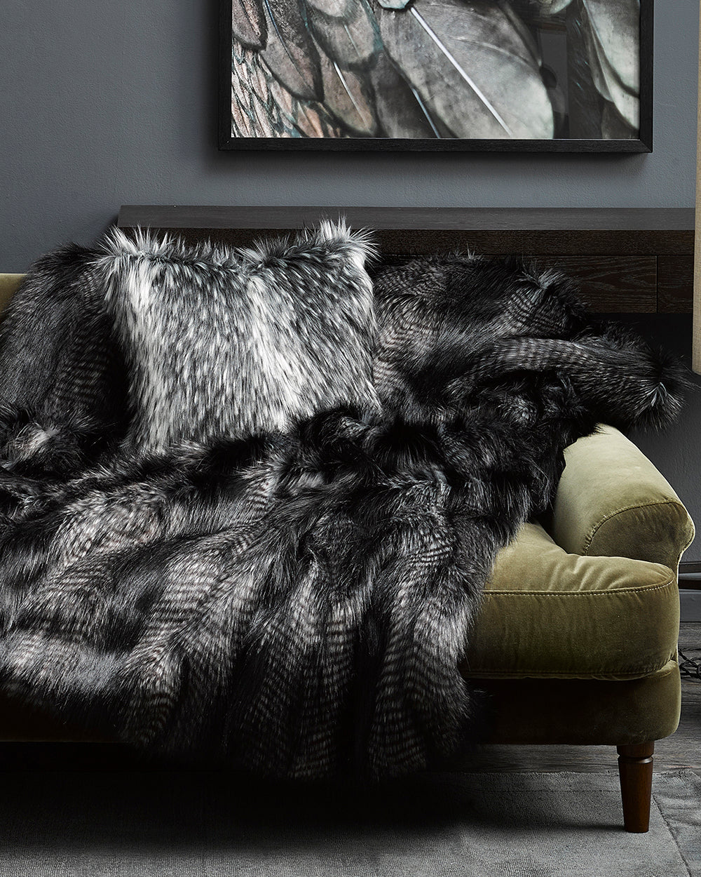 Heirloom Alaskan Wolf Cushions in Faux Fur are available from Make Your House A Home Premium Stockist. Furniture Store Bendigo, Victoria. Australia Wide Delivery. Furtex Baya.