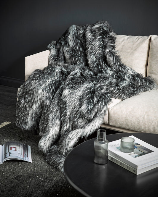Heirloom Alaskan Wolf Throw Rug Blanket in Faux Fur is available from Make Your House A Home Premium Stockist. Furniture Store Bendigo, Victoria. Australia Wide Delivery.