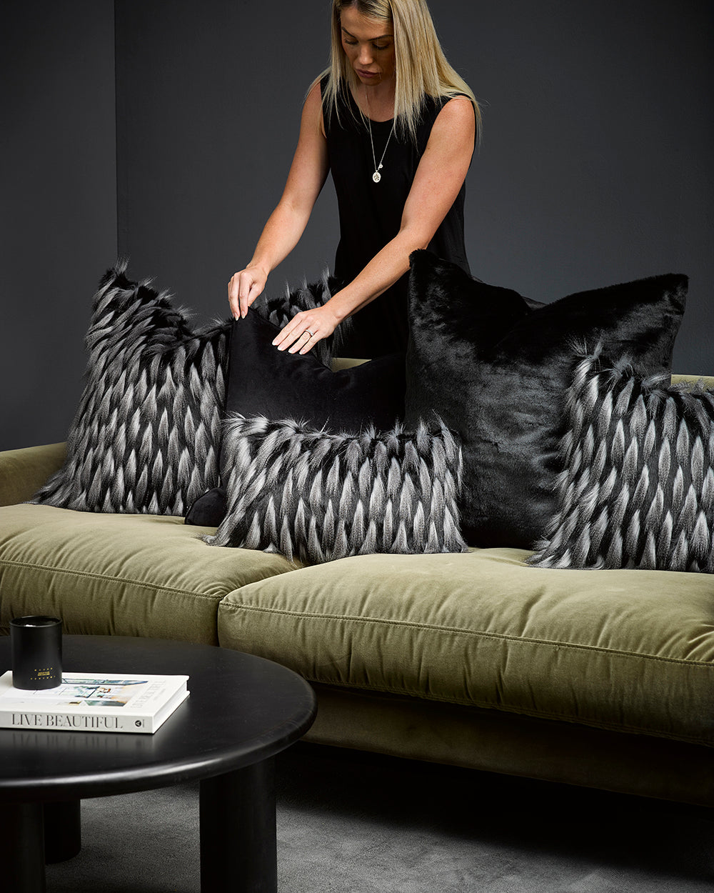 Heirloom Black Panther Cushions in Faux Fur are available from Make Your House A Home Premium Stockist. Furniture Store Bendigo, Victoria. Australia Wide Delivery. Furtex Baya.