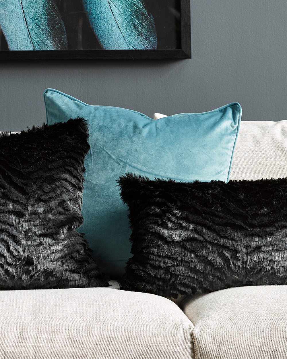 Heirloom Black Tiger Cushions in Faux Fur are available from Make Your House A Home Premium Stockist. Furniture Store Bendigo, Victoria. Australia Wide Delivery. Furtex Baya.