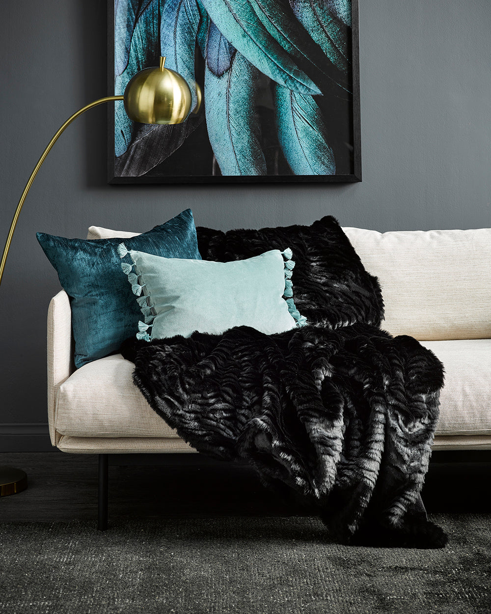 Heirloom Black Tiger Throw Rug Blanket in Faux Fur is available from Make Your House A Home Premium Stockist. Furniture Store Bendigo, Victoria. Australia Wide Delivery.