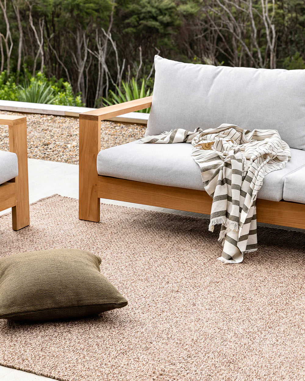 Burleigh Outdoor PET Rug from Baya Furtex Stockist Make Your House A Home, Furniture Store Bendigo. Free Australia Wide Delivery.