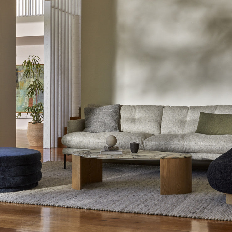 Oberon Curve Marble Coffee Table by GlobeWest from Make Your House A Home Premium Stockist. Furniture Store Bendigo. 20% off Globe West Sale. Australia Wide Delivery.