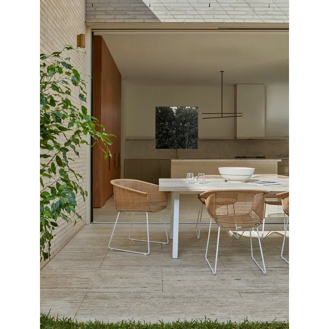 Corsica Sleigh Dining Armchair by GlobeWest from Make Your House A Home Premium Stockist. Outdoor Furniture Store Bendigo. 20% off Globe West. Australia Wide Delivery.