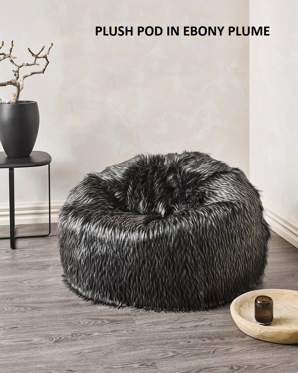 Heirloom Plush Pod Faux Fur Bean Bag Cover from Make Your House A Home Premium Stockist. Furniture Store Bendigo, Victoria. Australia Wide Delivery.