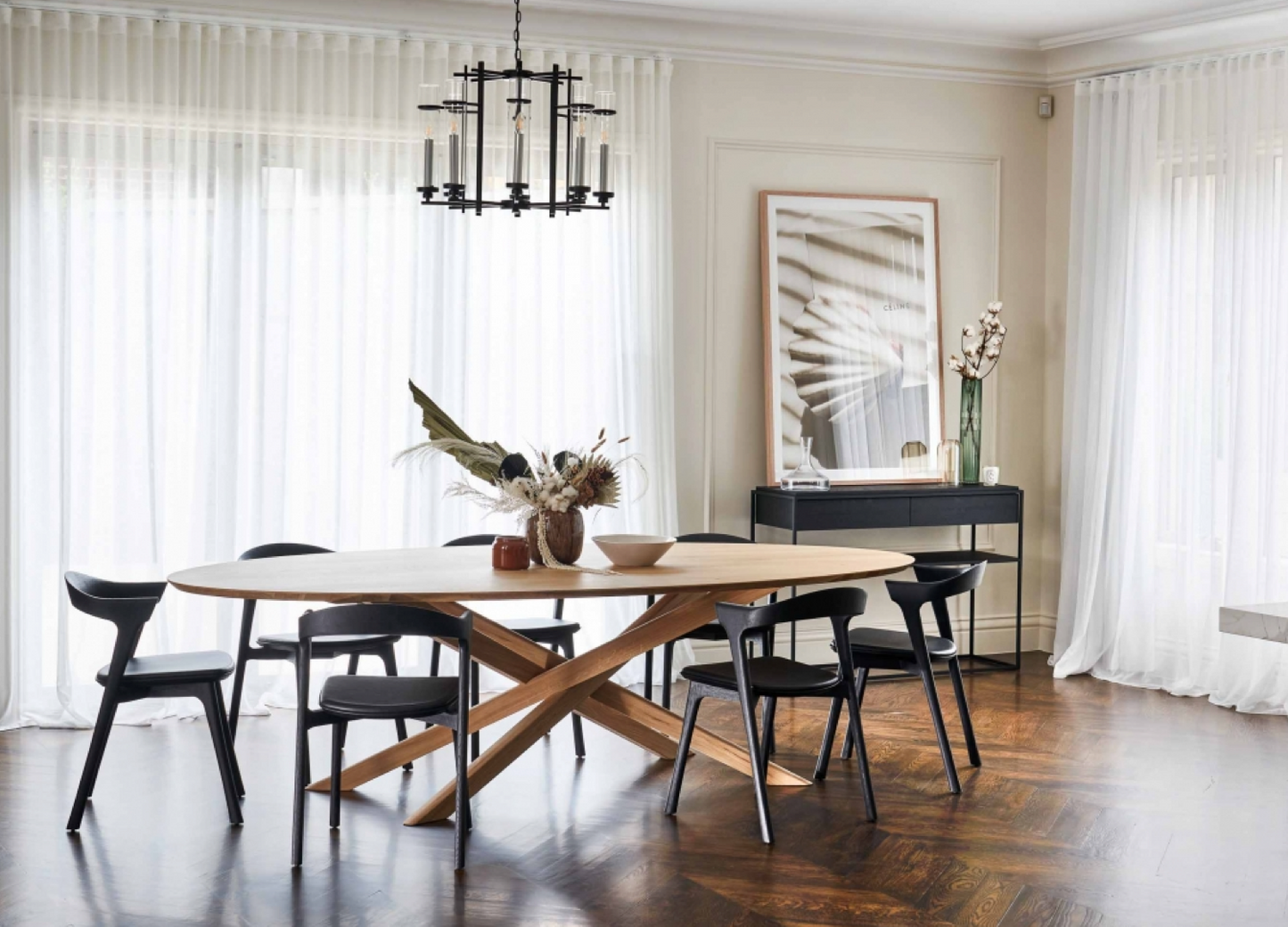 Ethnicraft Oak Mikado Oval Dining Table available from Make Your House A Home, Bendigo, Victoria, Australia