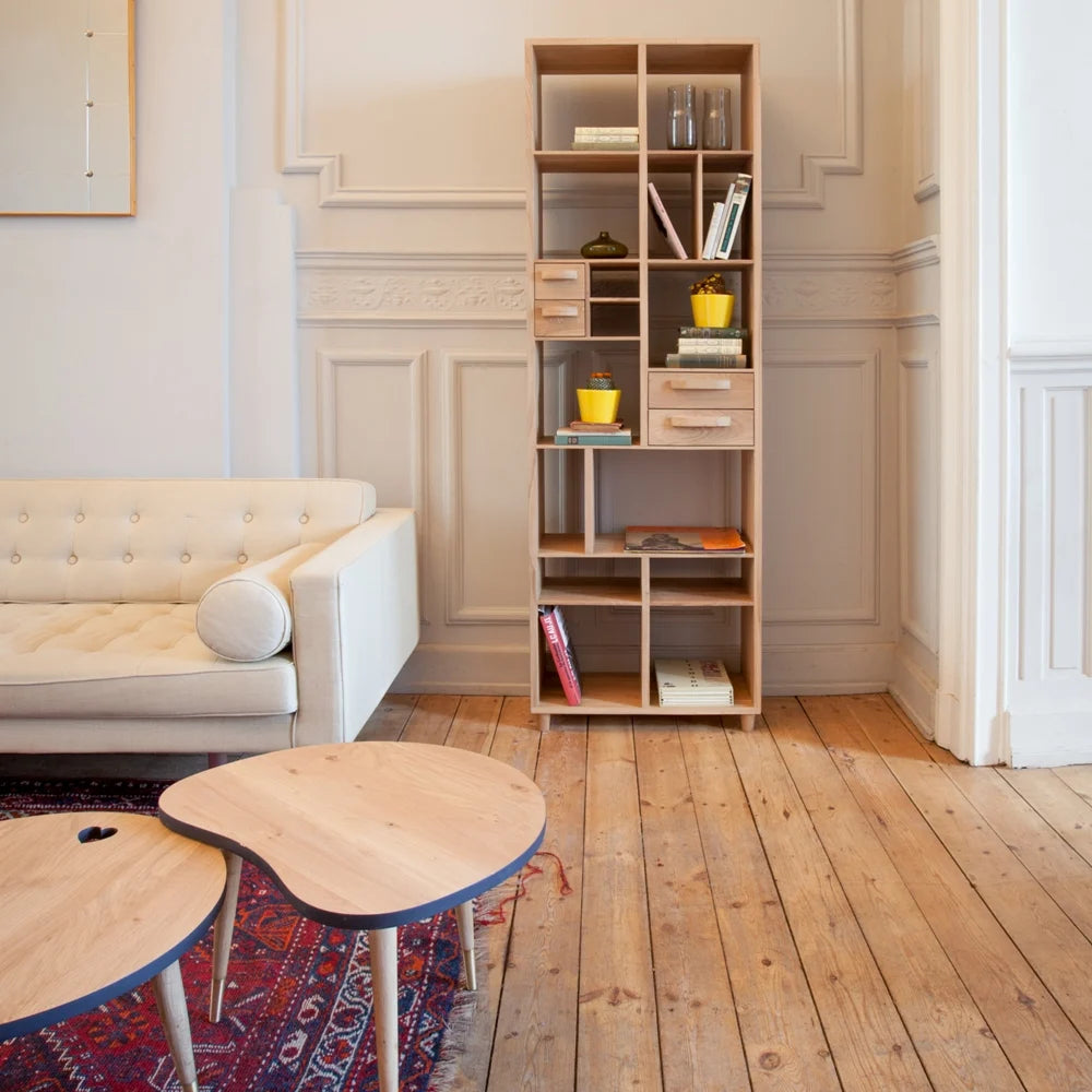 Ethnicraft Oak Pirouette Rack Bookcase is available from Make Your House A Home, Bendigo, Victoria, Australia