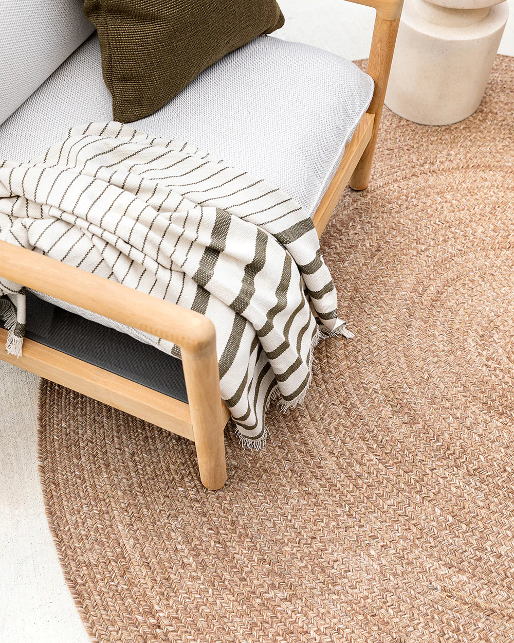 Mornington Teak Outdoor PET Rug from Baya Furtex Stockist Make Your House A Home, Furniture Store Bendigo. Free Australia Wide Delivery.
