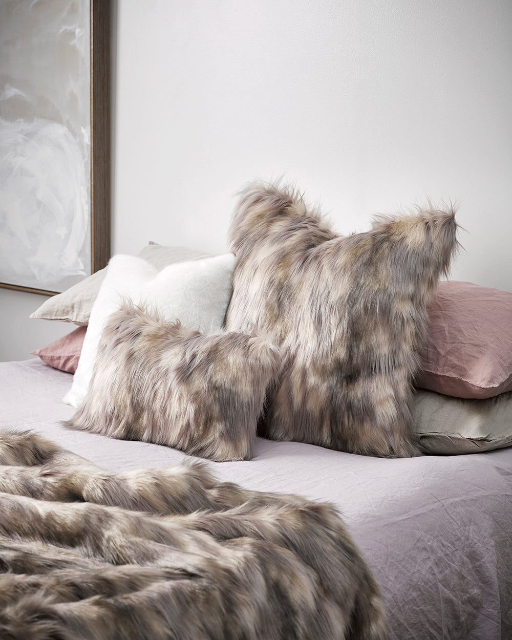 Heirloom Mountain Hare Cushions in Faux Fur are available from Make Your House A Home Premium Stockist. Furniture Store Bendigo, Victoria. Australia Wide Delivery. Furtex Baya.