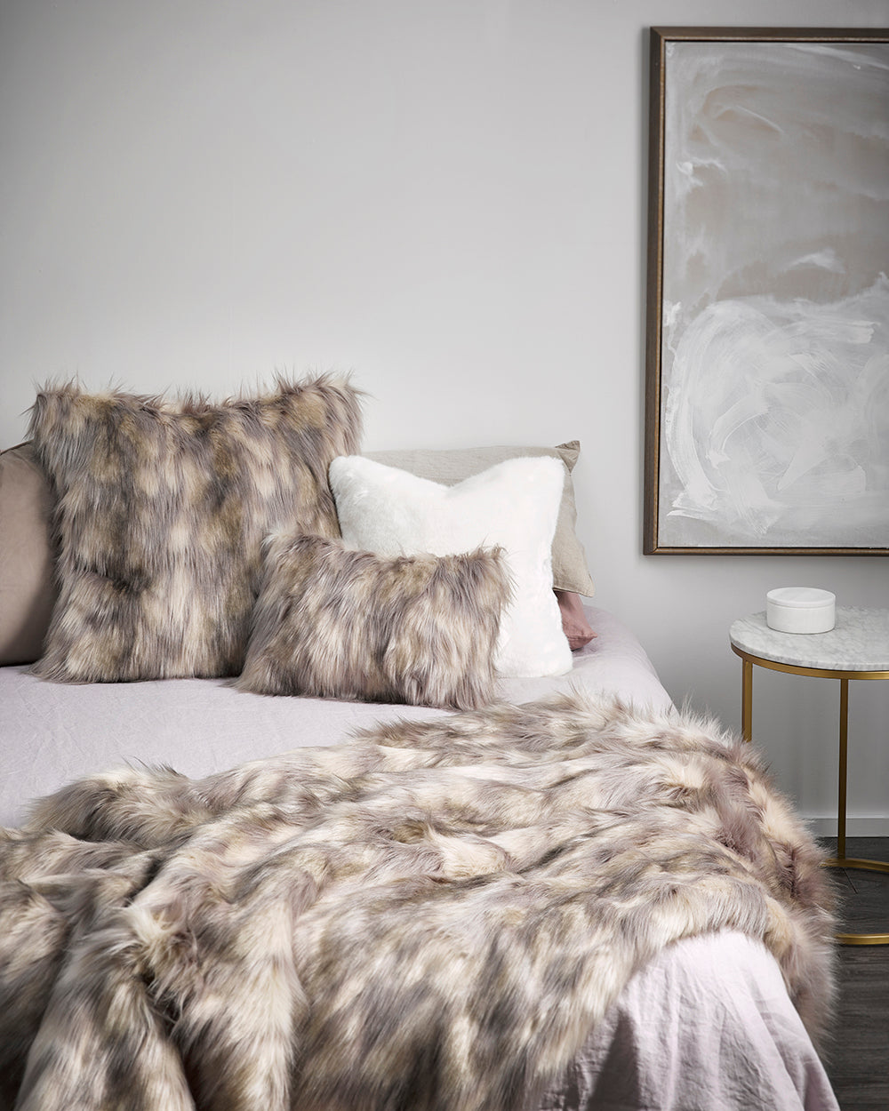 Heirloom Mountain Hare Cushions in Faux Fur are available from Make Your House A Home Premium Stockist. Furniture Store Bendigo, Victoria. Australia Wide Delivery. Furtex Baya.