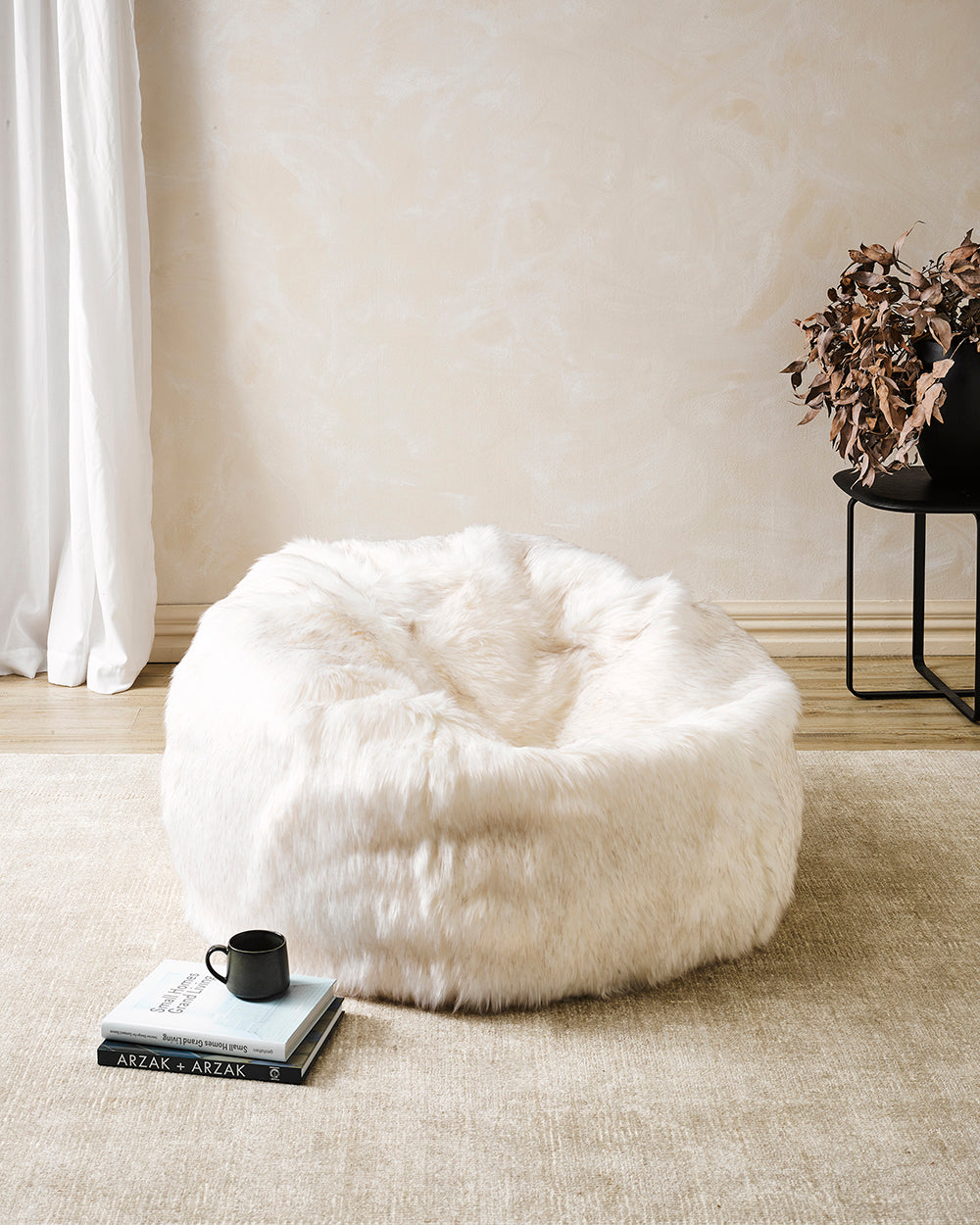 Heirloom Plush Pod Faux Fur Bean Bag Cover from Make Your House A Home Premium Stockist. Furniture Store Bendigo, Victoria. Australia Wide Delivery.