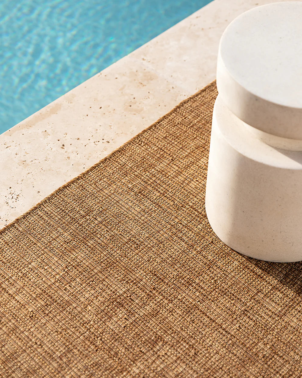 Noumea Teak Outdoor PET Rug from Baya Furtex Stockist Make Your House A Home, Furniture Store Bendigo. Free Australia Wide Delivery.