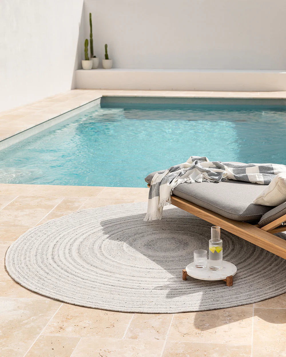 Palm Cove Pumice Outdoor PET Rug from Baya Furtex Stockist Make Your House A Home, Furniture Store Bendigo. Free Australia Wide Delivery.