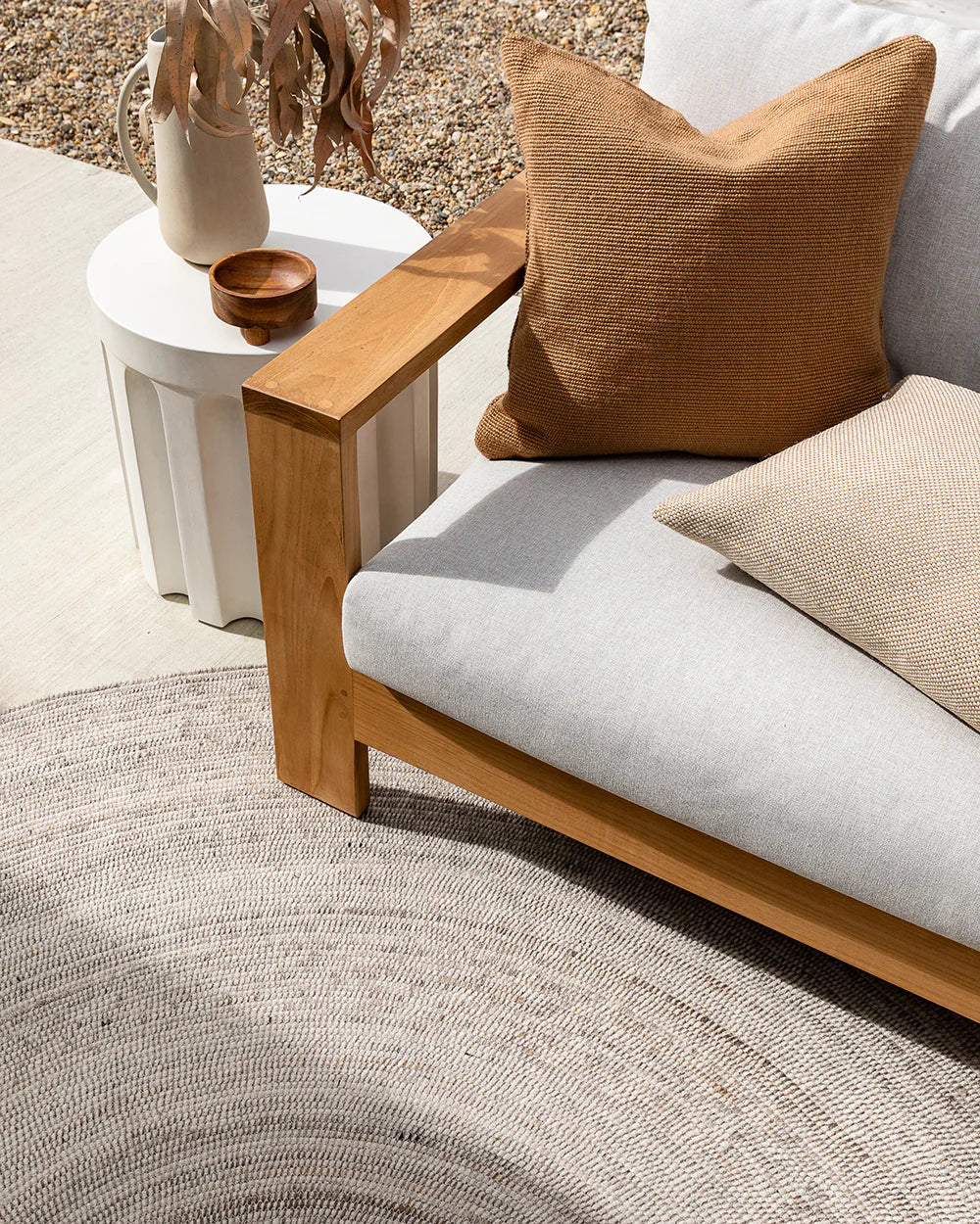 Palm Cove Sand Outdoor PET Rug from Baya Furtex Stockist Make Your House A Home, Furniture Store Bendigo. Free Australia Wide Delivery.