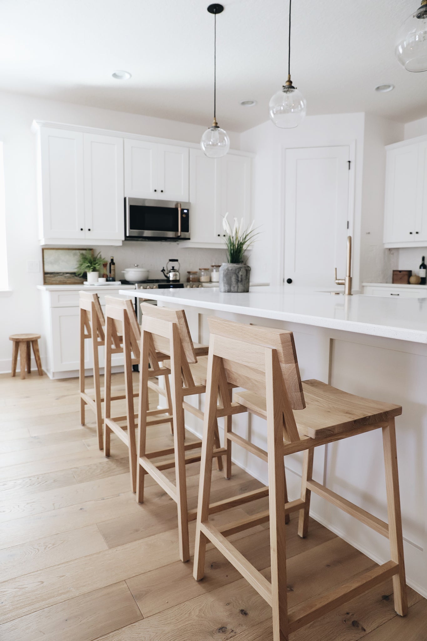 Ethnicraft Oak N3 Kitchen Counter Barstool is available from Make Your House A Home, Bendigo, Victoria, Australia