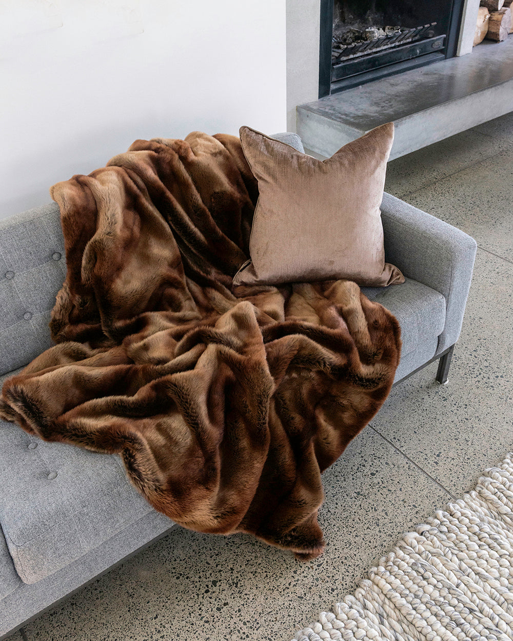 Heirloom Red Lemur Throw Rug Blanket in Faux Fur is available from Make Your House A Home Premium Stockist. Furniture Store Bendigo, Victoria. Australia Wide Delivery.