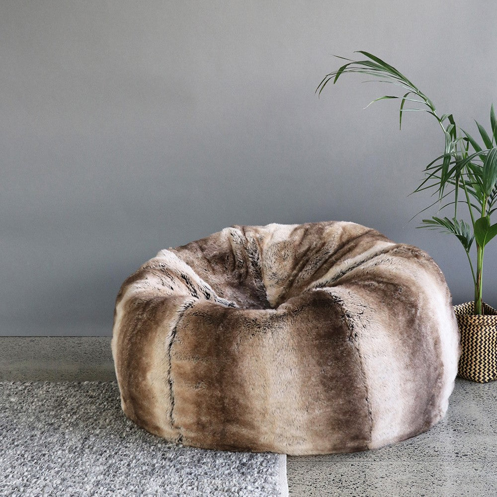 Heirloom Plush Pod Faux Fur Bean Bag Cover from Make Your House A Home Premium Stockist. Furniture Store Bendigo, Victoria. Australia Wide Delivery.