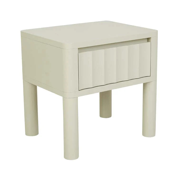 Oliver Fluted 1 Drawer Bedside Table by GlobeWest from Make Your House A Home Premium Stockist. Furniture Store Bendigo. 20% off Globe West Sale. Australia Wide Delivery.