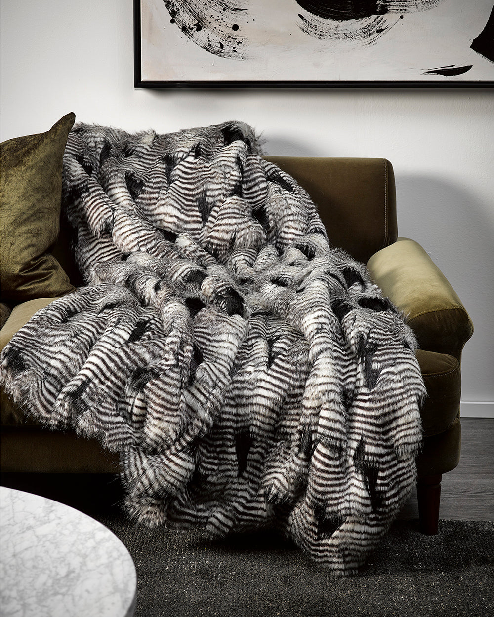 Heirloom Silver Pheasant Throw Rug Blanket in Faux Fur is available from Make Your House A Home Premium Stockist. Furniture Store Bendigo, Victoria. Australia Wide Delivery.