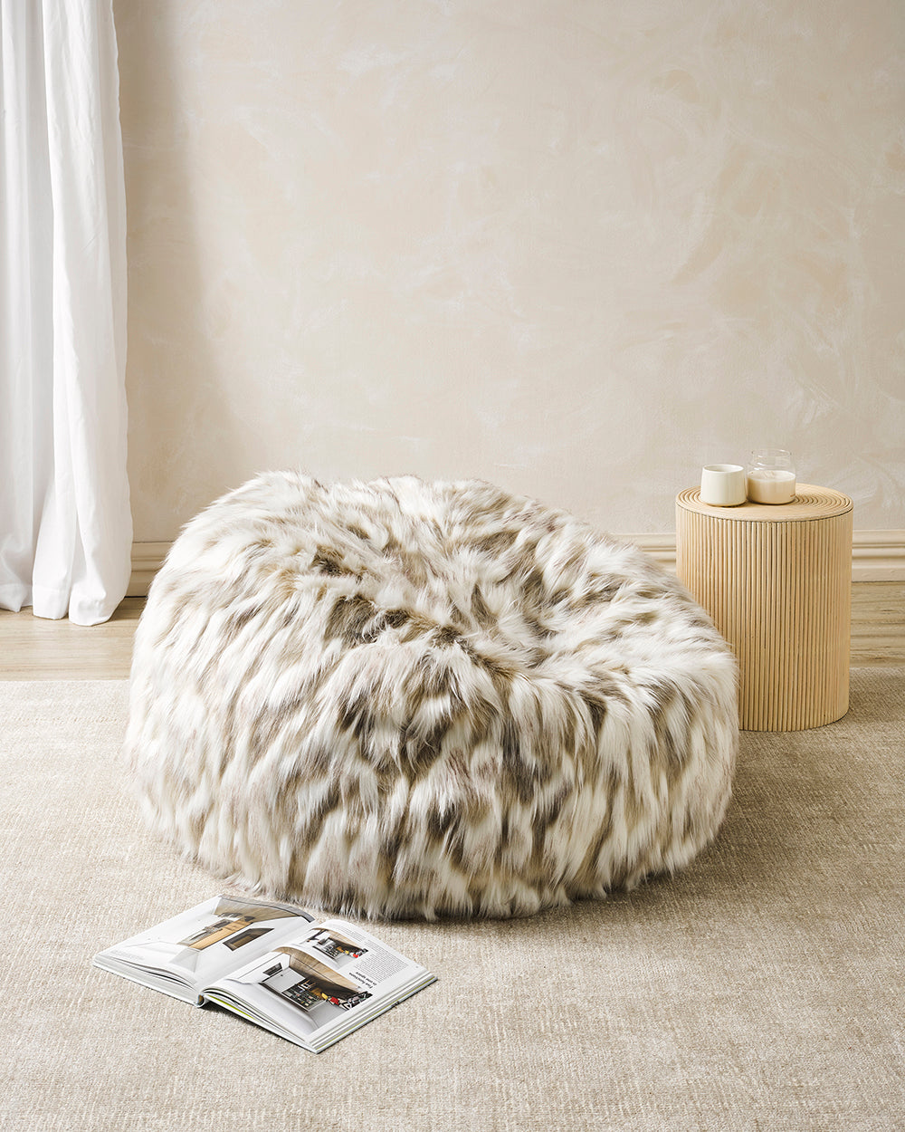 Heirloom Plush Pod Faux Fur Bean Bag Cover from Make Your House A Home Premium Stockist. Furniture Store Bendigo, Victoria. Australia Wide Delivery.